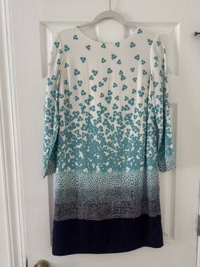 Boden Dress Blue and White